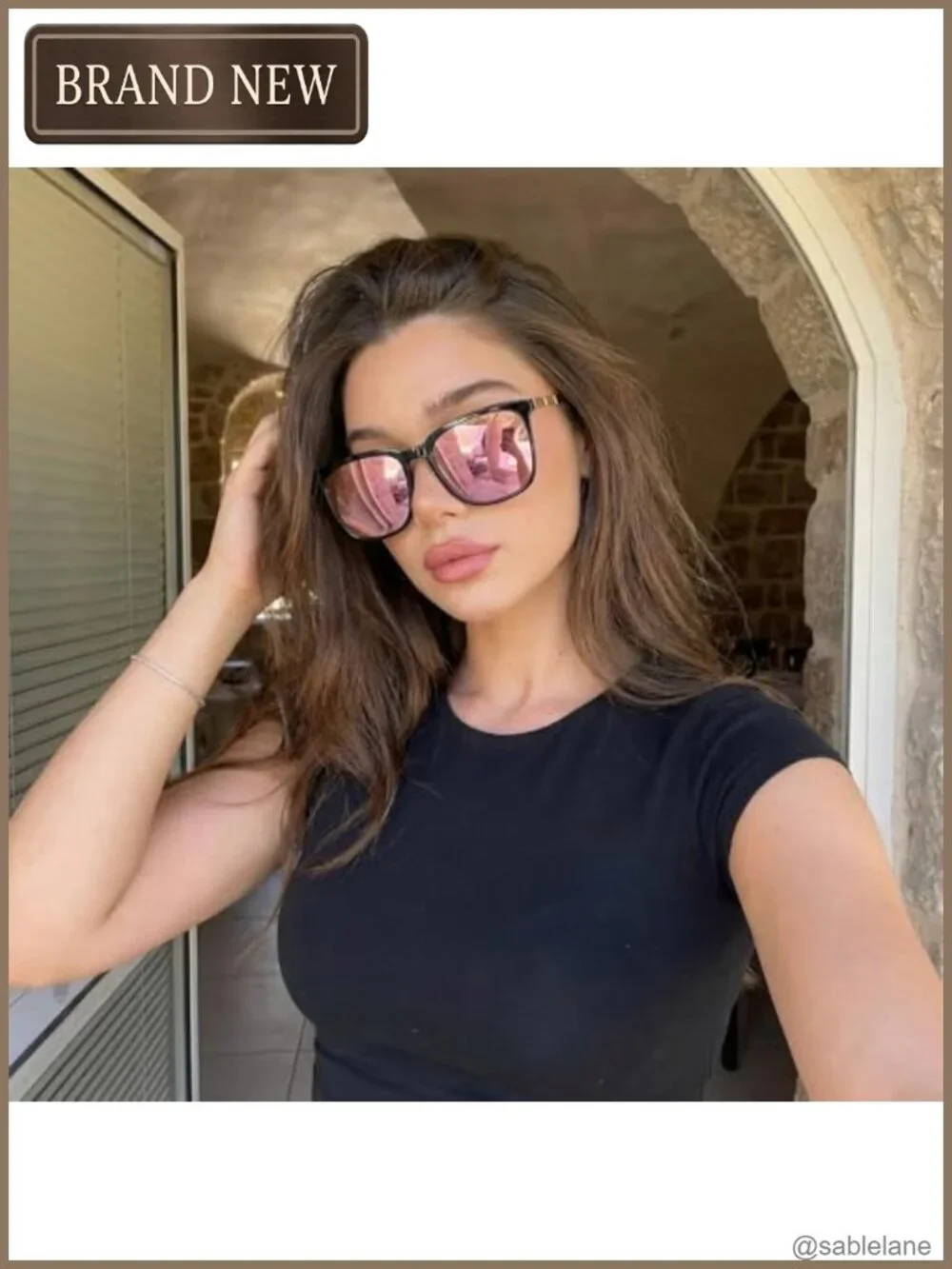 Oversized Square Sunglasses UV400 Protection Polarized Lightweight Women